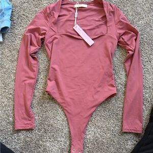 Qinsen square neck body suit